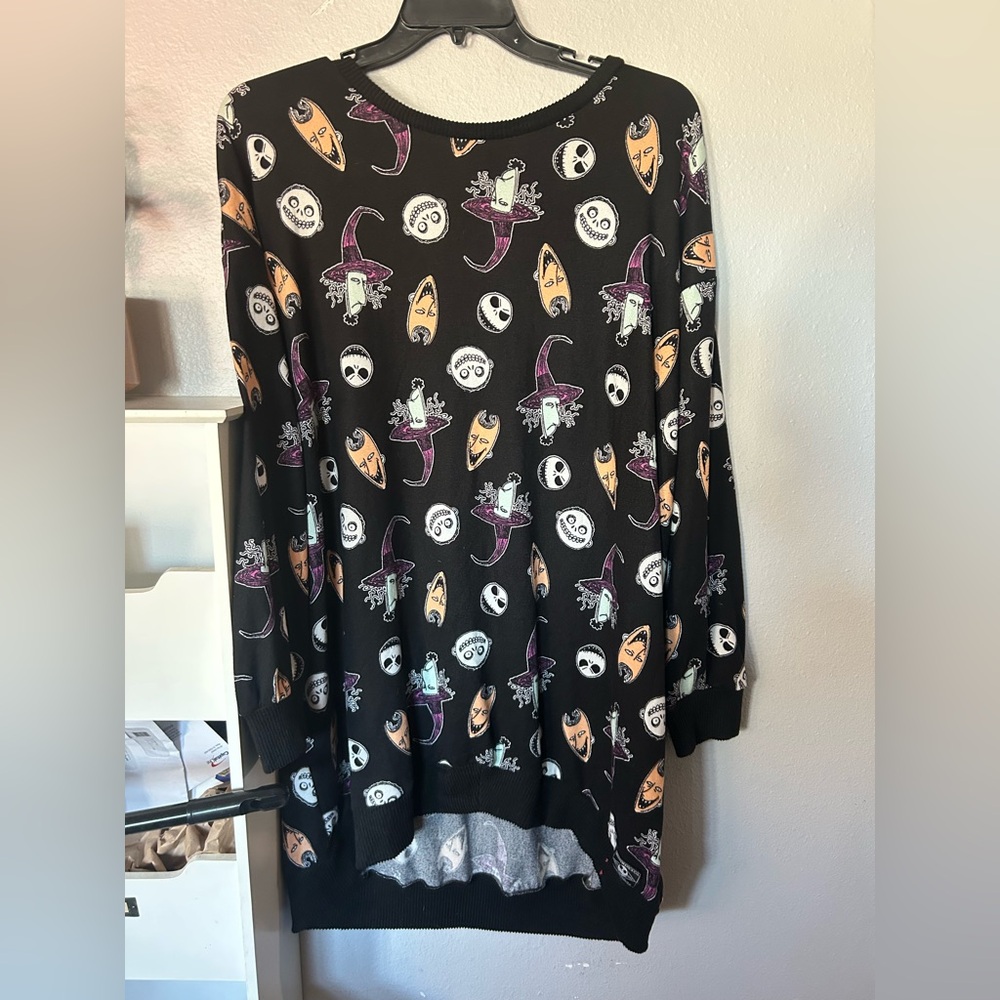 Disney nightmare before Christmas Black Sweater featuring shock lock and barrel